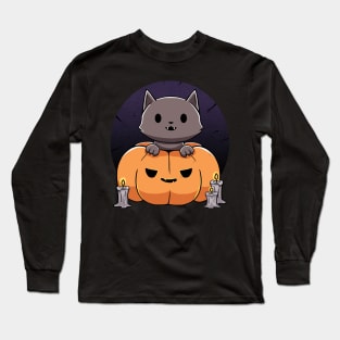 Cat in a Pumpkin Long Sleeve T-Shirt